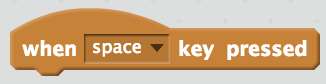 When space key pressed Scratch block